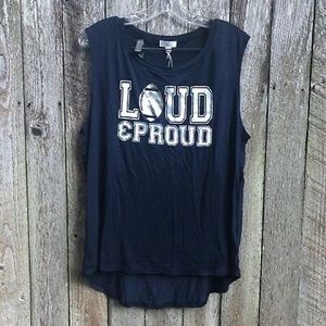 Loud and proud football top in dark blue xs NWT